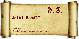 Weibl Benő névjegykártya